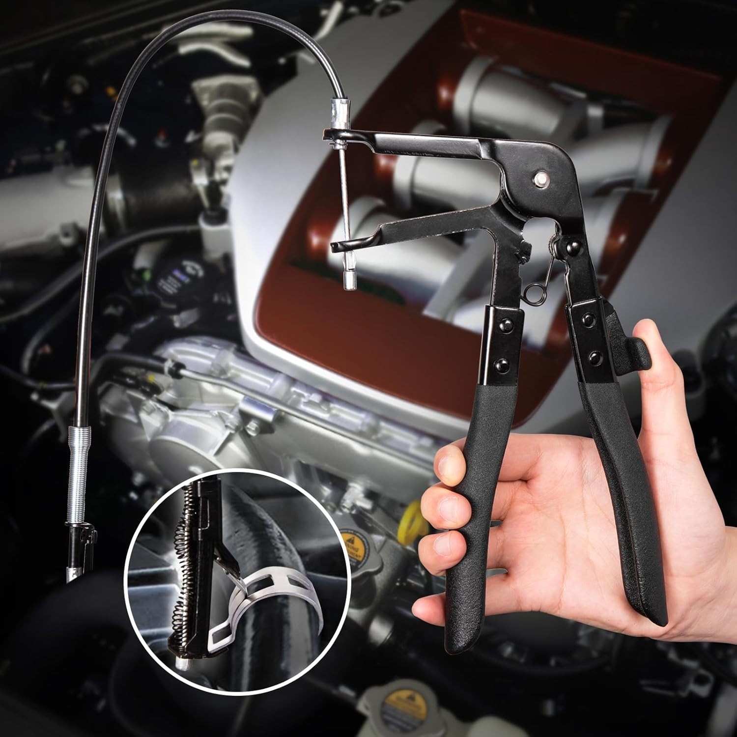 Automotive Hose Clamp Pliers Set 4 Pcs Flexible, Long , Clic-R Clamp Remover