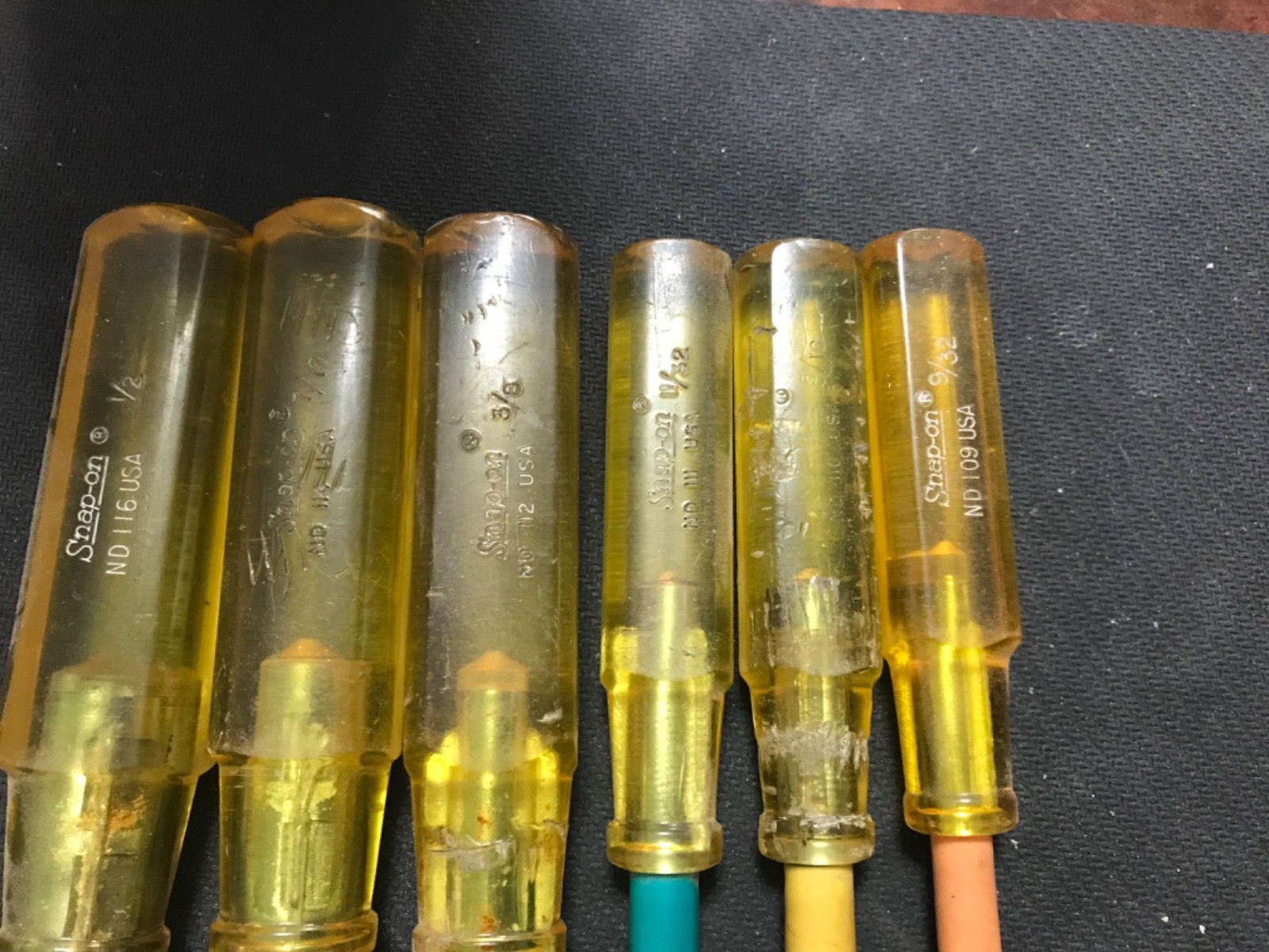 Vintage 6 Piece Snap On Tools Insulated Nut Driver 9/32 – 1/2 Set ND Series