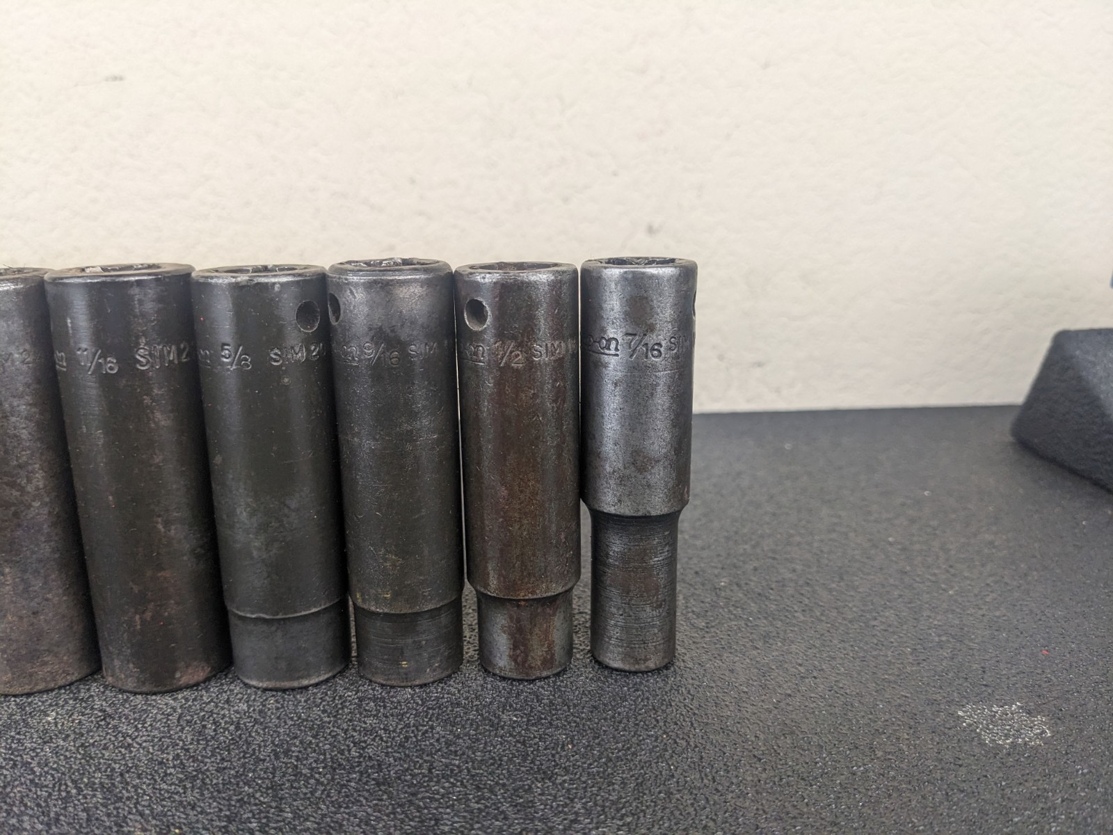 #as294 Snap On SIM 1/2″ Drive 7/16″ 1-1/16″ SAE Deep 6 Point Impact Socket Set
