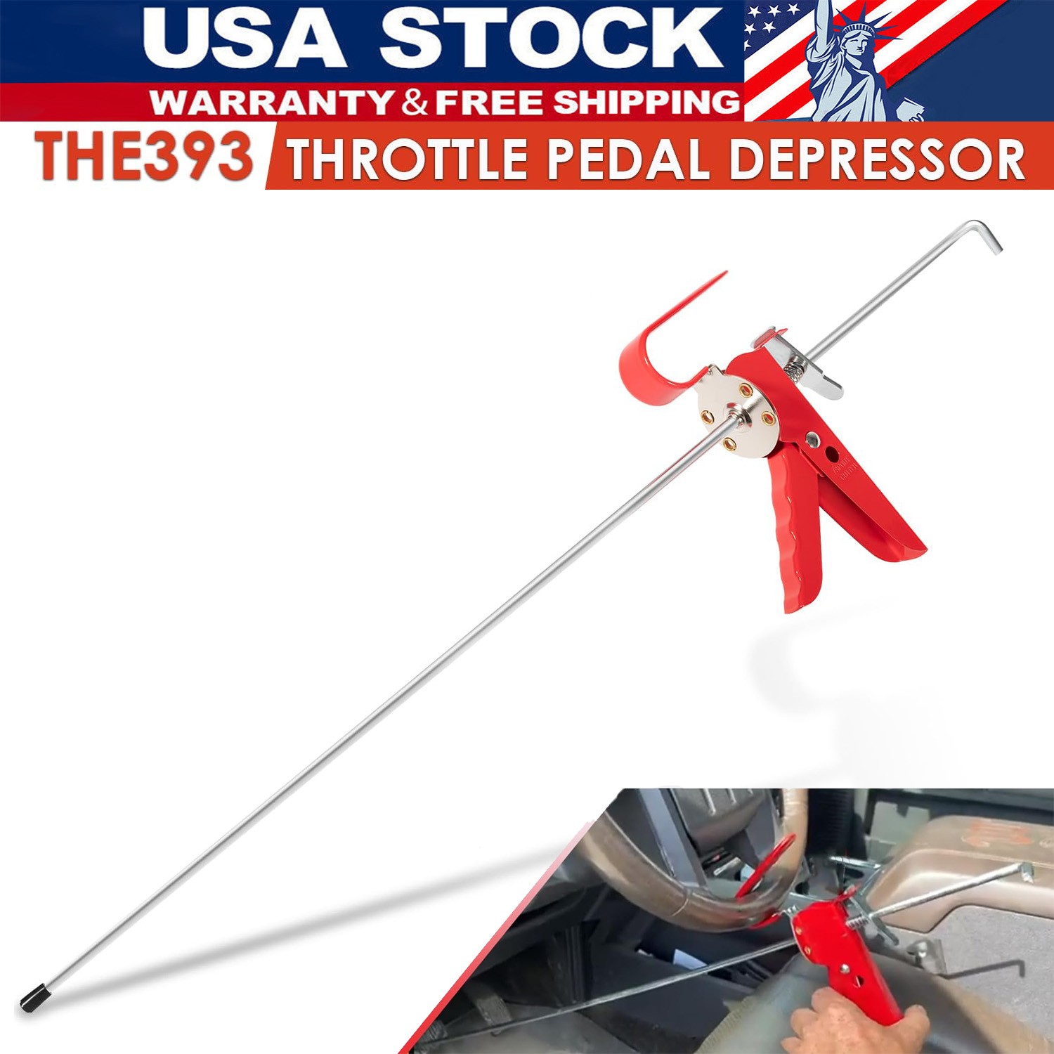 THE393 Universal Pedal Depressor 36″ Brake Accelerator Pedal Depressor
