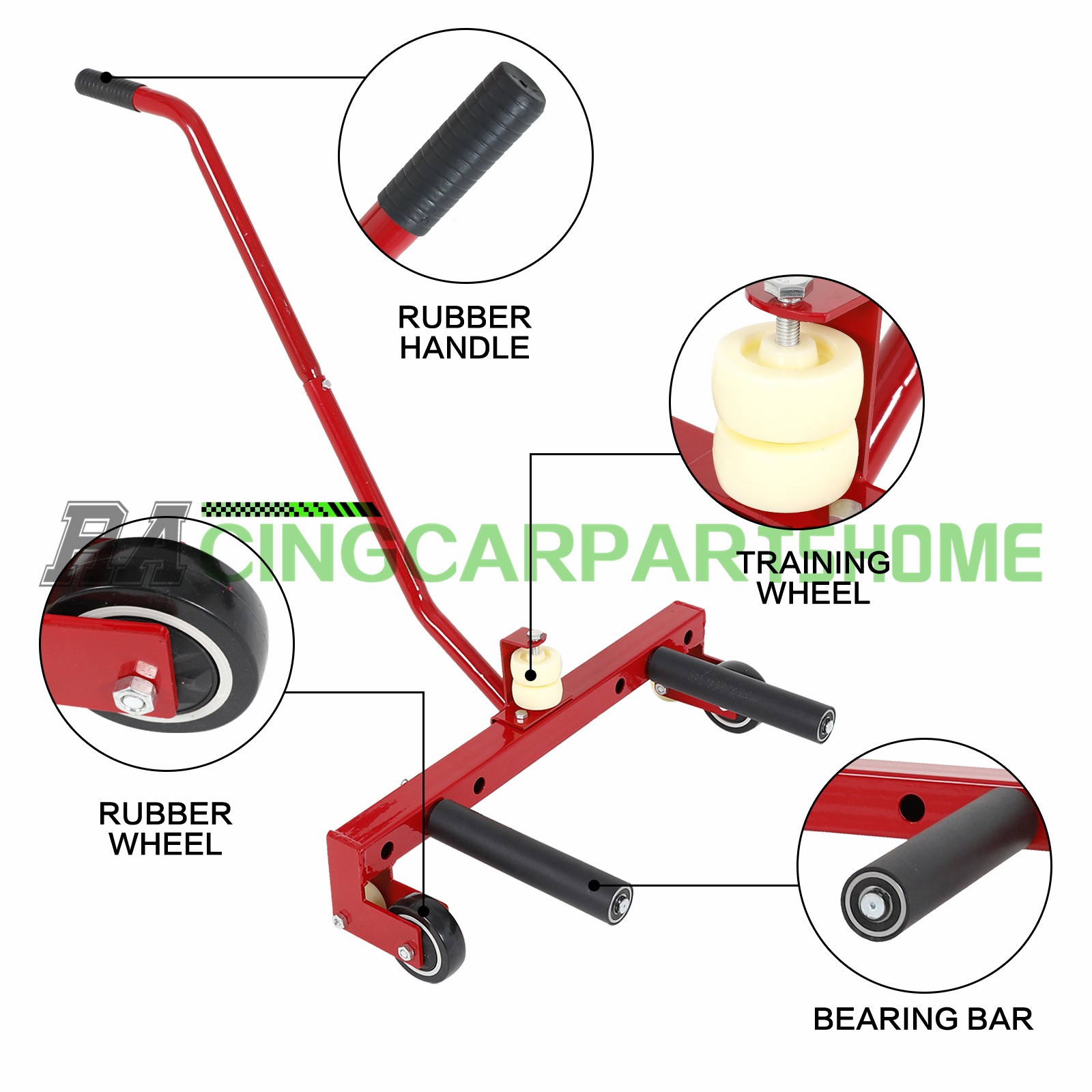 Adjustable Tire Wheel Dolly Cart 330 lbs & Tire Bead Breaker For 6.5″-24.5″ Tire