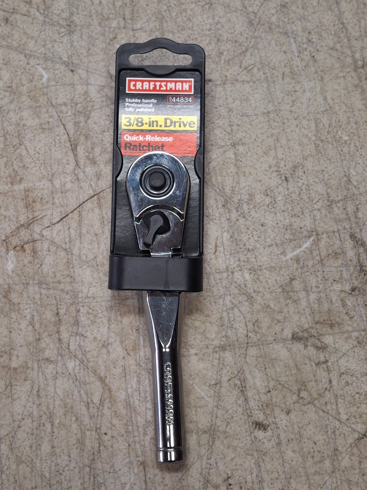 Sears Craftsman USA Nos 3/8” Drive Stubby Flex Head Ratchet 44834 Full Polished