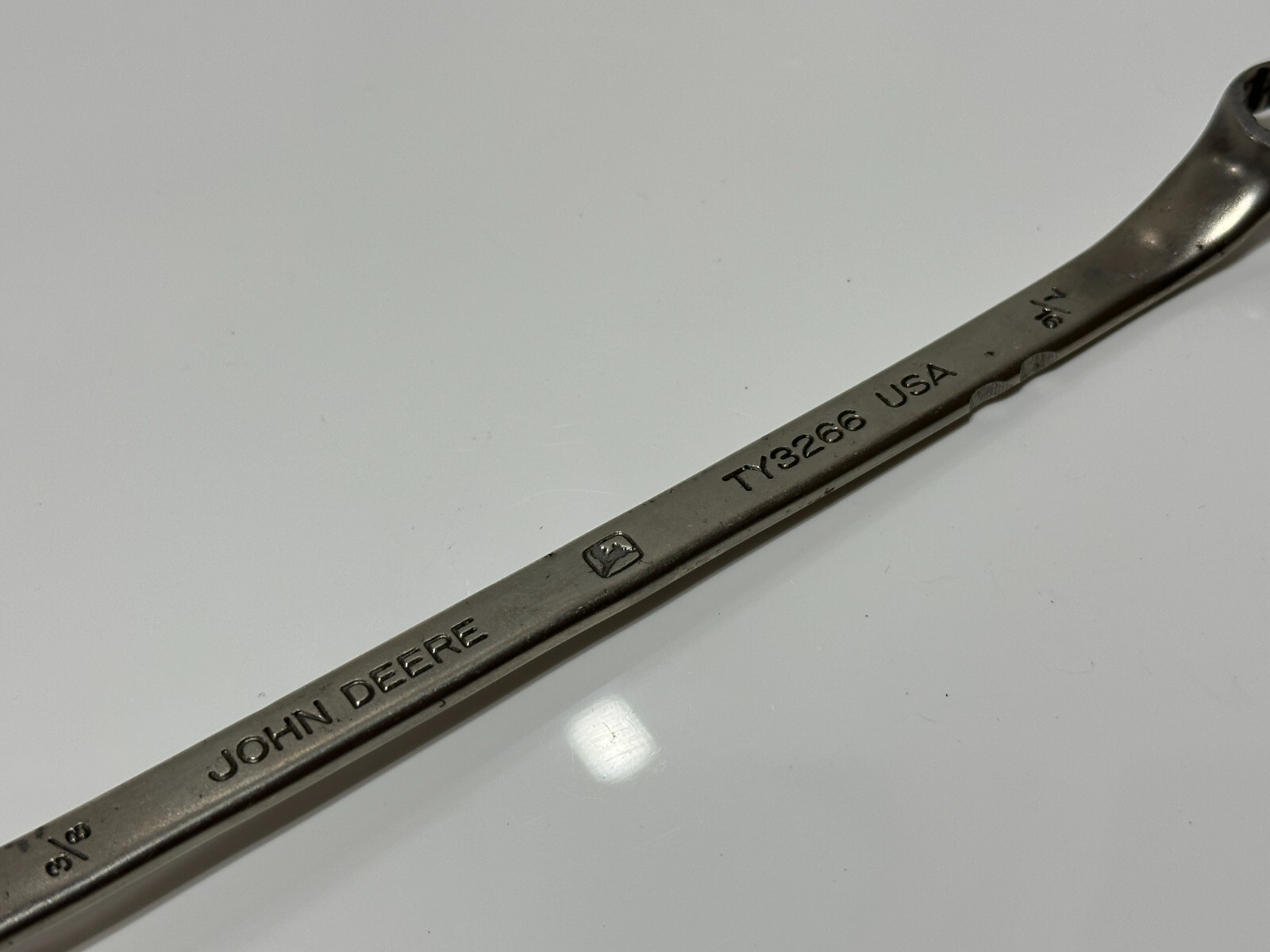 John Deere USA TY3266 SAE 3/8″ x 7/16″ Chrome Double Box End Wrench – 12 Point
