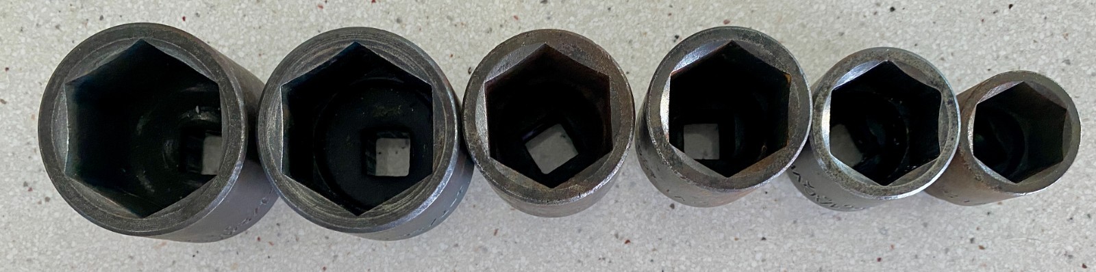 MAC Tools USA 6 Piece Lot 1/2″ Drive Short Impact Sockets 6 Point 7/8 -1 1/2″