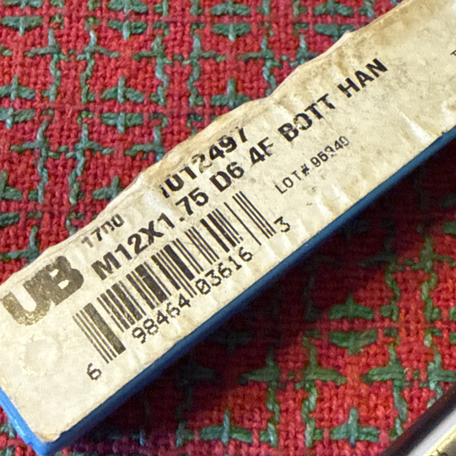 M12 X 1.75 Tap Bottom HSS D6 USA 🇺🇸 New NOS