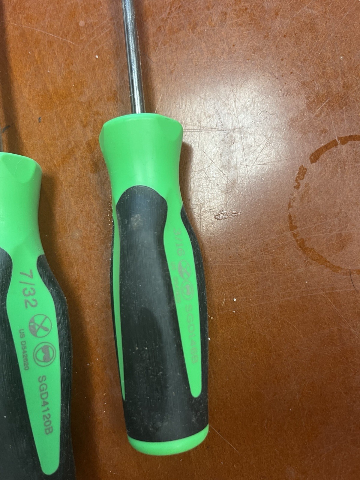 Snap On Cabinet Drive Set Of 4 No1 No2 7/32 And 3/16 Green Handle