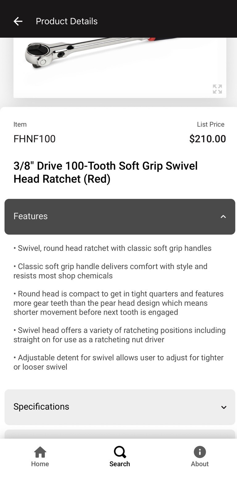 NEW 3/8″ Drive 100-Tooth Soft Grip Swivel Head Ratchet HIGH VIZ