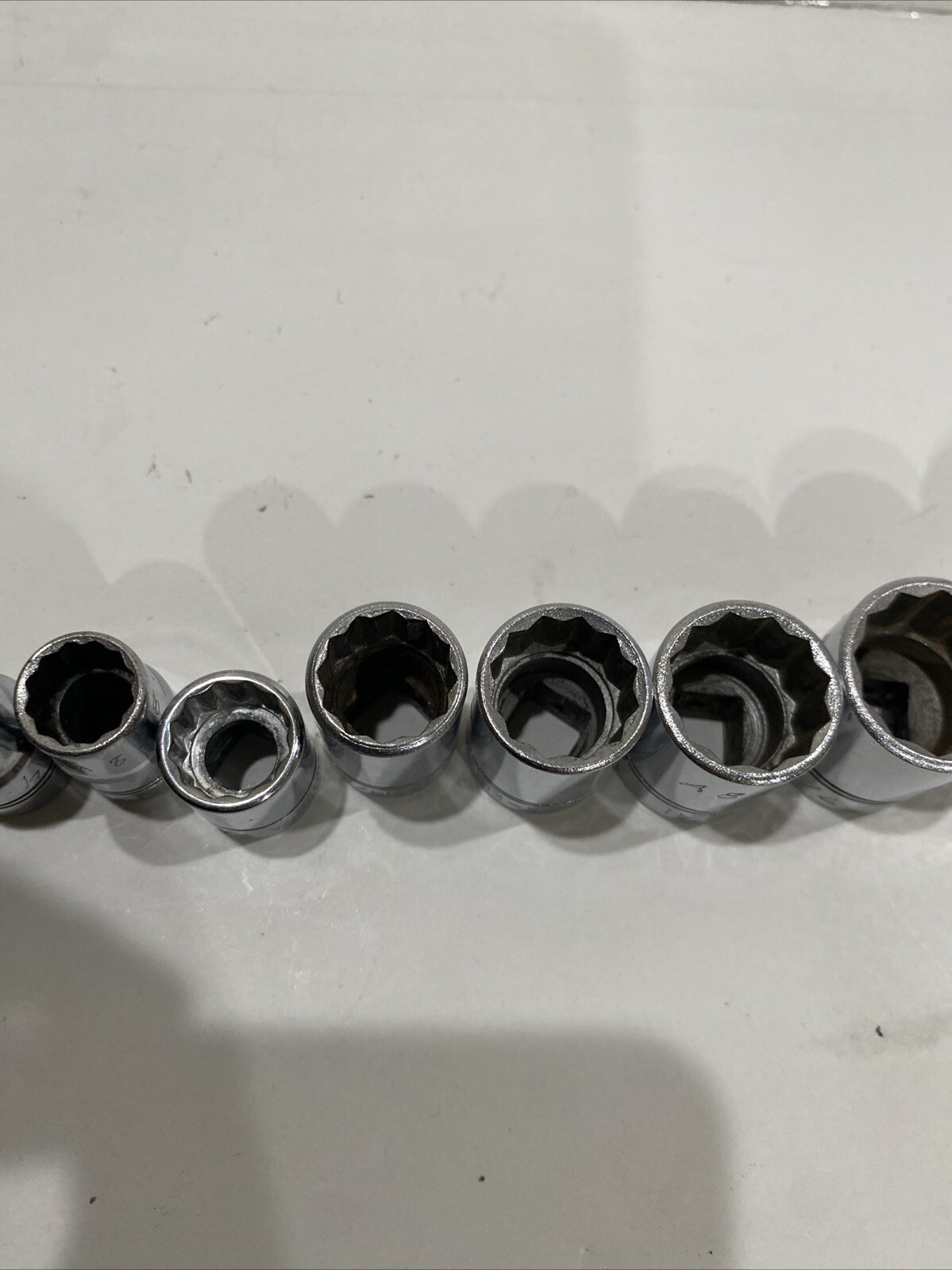 WILLIAMS B Series. 14 Socket Lot 12 Points. 1″ 15/16 7/8 13/16 3/4 11/16 5/8 1/2