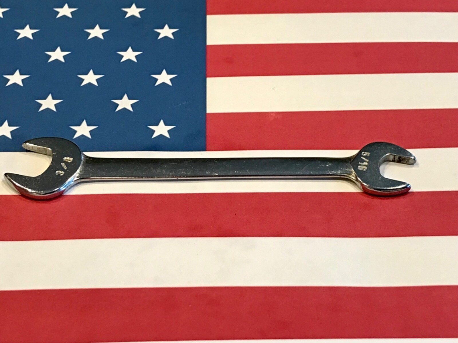 Vintage Armstrong 3/8 x 5/16 Full Polish Open-End Wrench USA 🇺🇸