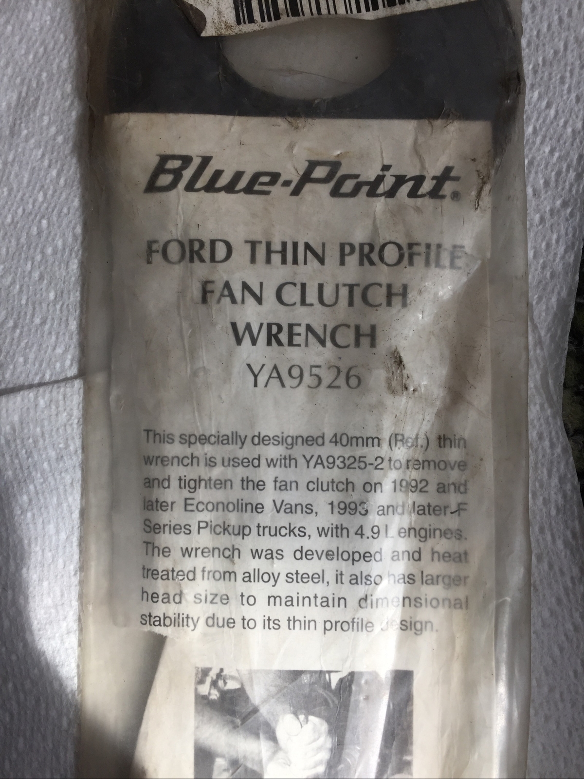YA9526 BLUE POINT FAN CLUTCH WRENCH 40mm ecoline van f series pickup