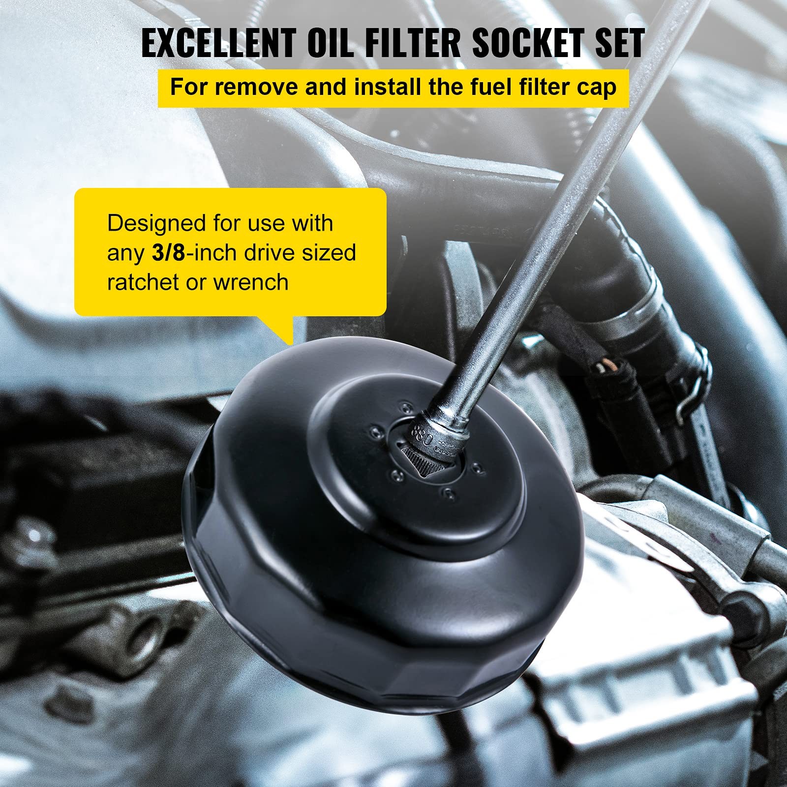 Oil Filter Socket Set 14Pcs Oil Filter Wrench Set Sturdy Steel Oil Filter Socket