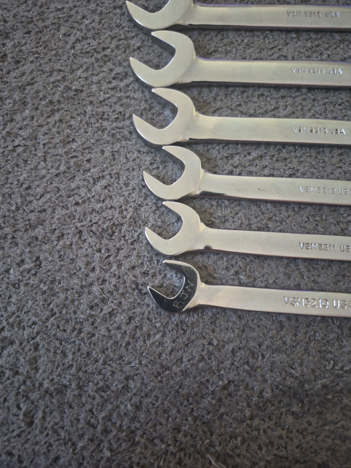 Snap-On 7pc Metric 30°/ 60° Four-Way Angle Open-End Wrench Set (10-15 and 17)(A)